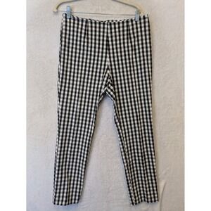 A‎ New Day Women's Size 10 Black and White Gingham Checkered Ankle Pants Slim